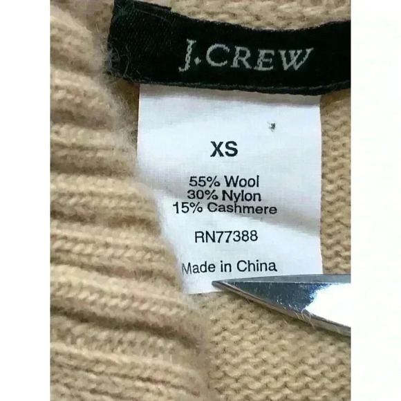 J Crew cardigan wool nylon cashmere blend XS pockets coastal grandmother beige - Picture 4 of 5